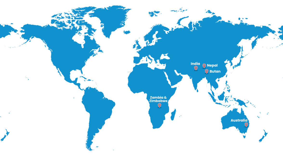 International connections map image